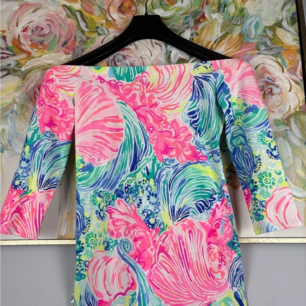 Lilly Pulitzer Off the Shoulder Dress XS – Colorful Print – Like New - Picture 9 of 12